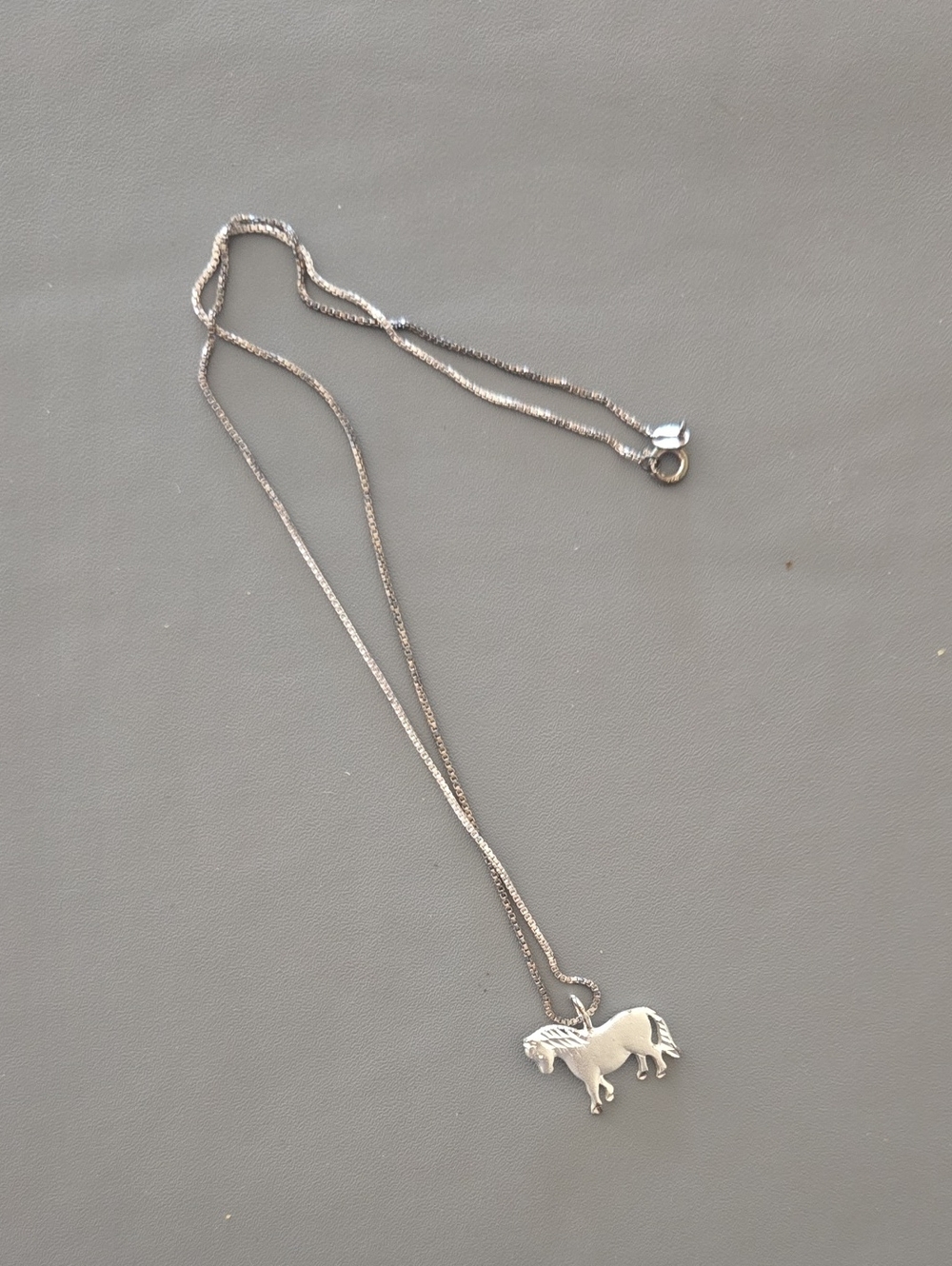 Silver Pony Necklace 18" - Picture 1 of 4